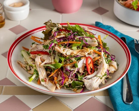 Poached chicken salad with kale slaw and coconut granola at Zee's Cafe